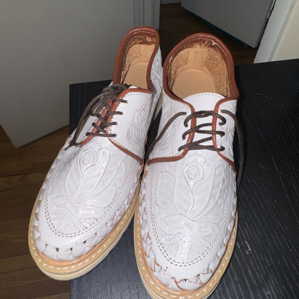 White and Brown Leather Shoes